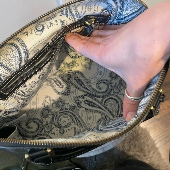 J. Crew Black Leather Satchel Handbag - Picture 5 of 11